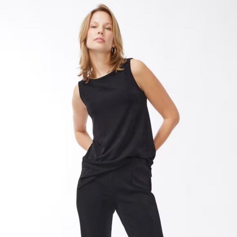 Chico's Travelers Black Scoop Neck Tank Top
